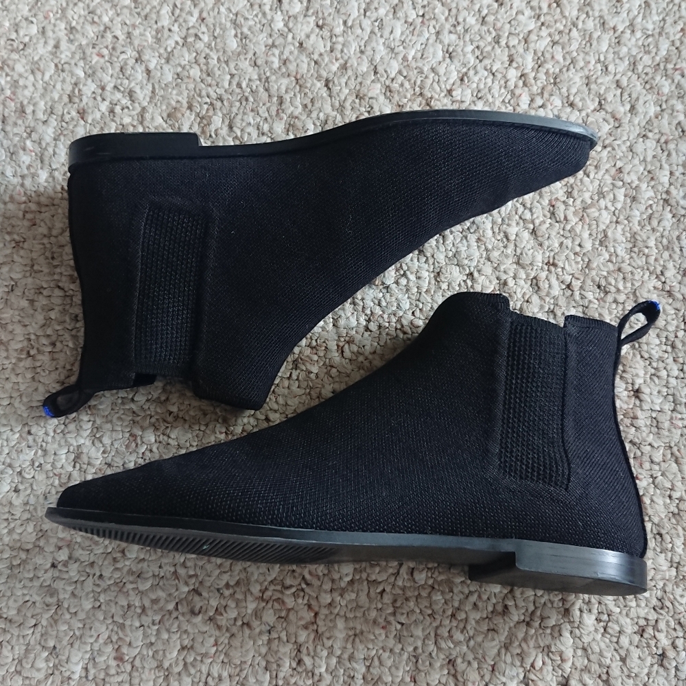 Rothy's black merino wool sustainable Washable Chelsea Ankle Boots Sz 9.5 - Picture 6 of 15